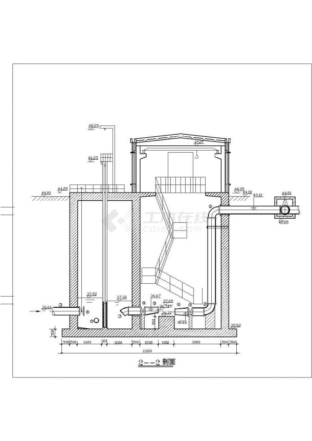 某地区给排水设计一级泵站工艺CAD图-图一