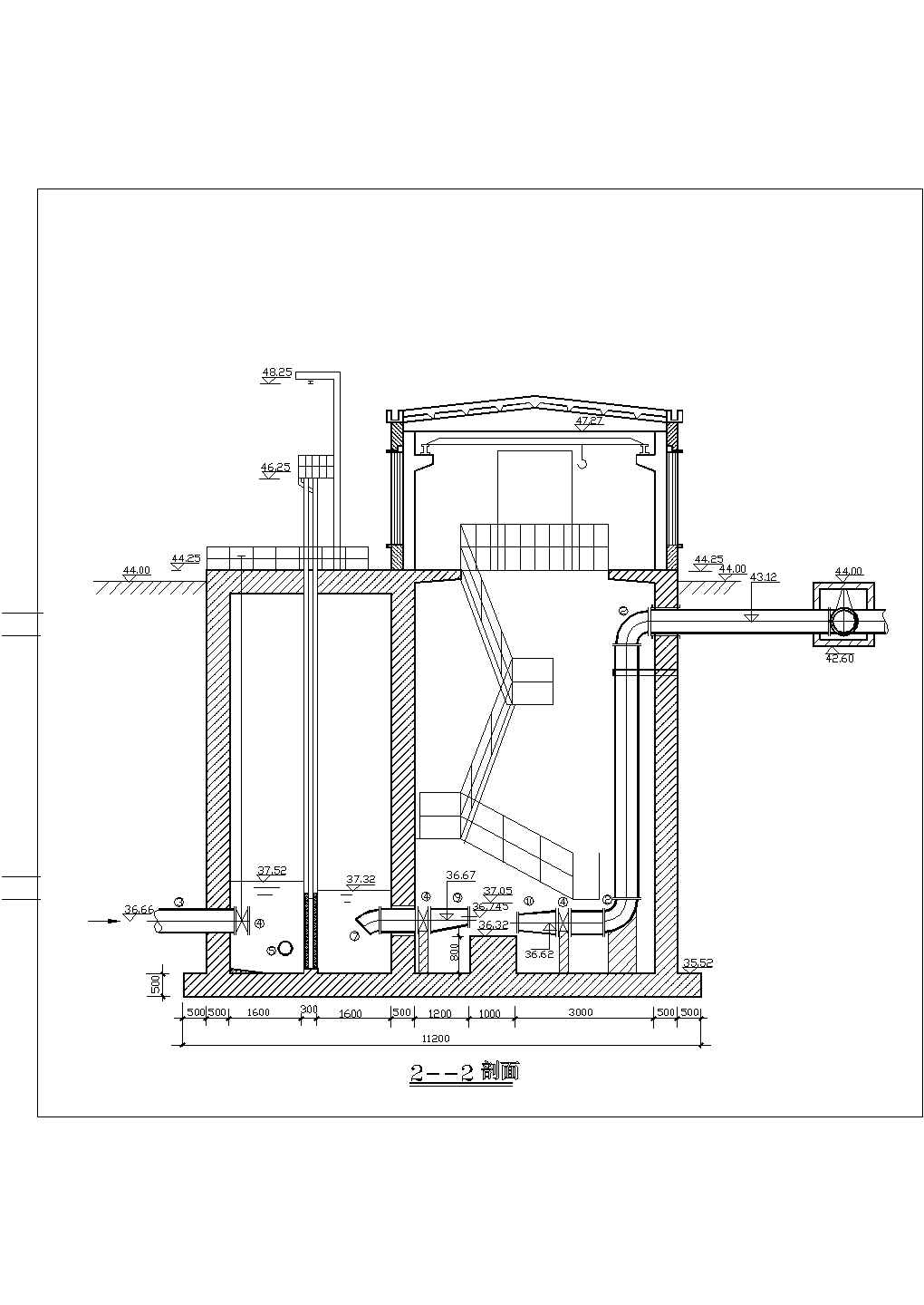 某地区给排水设计一级泵站工艺CAD图