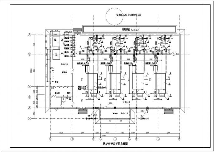 某地区暖通设计锅炉房施工CAD图_图1