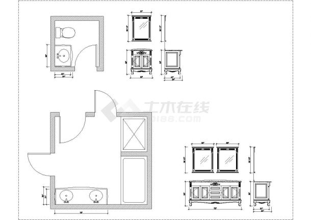 一份不错的厨房装修设计图CAD-图二