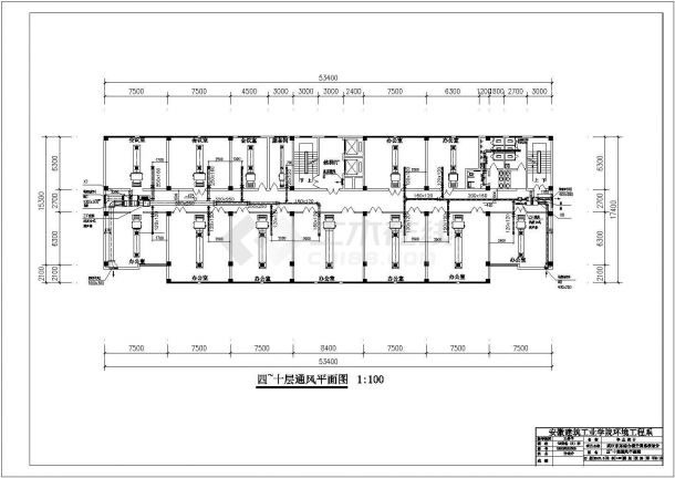 武汉市某地区办公大楼空调系统设计CAD施工图-图一