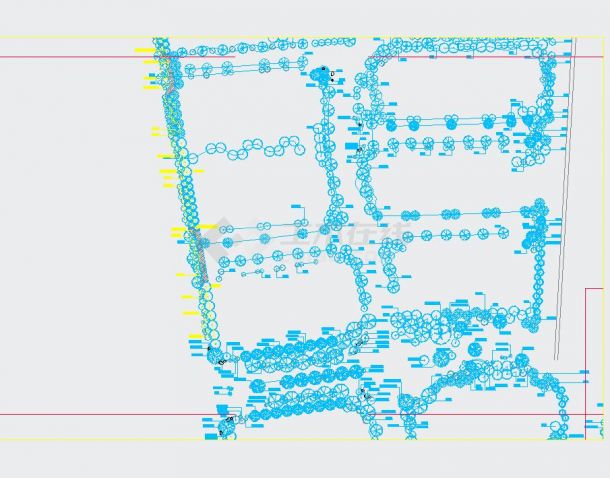某联排别墅小区二期工程植物平面布置图CAD-图二