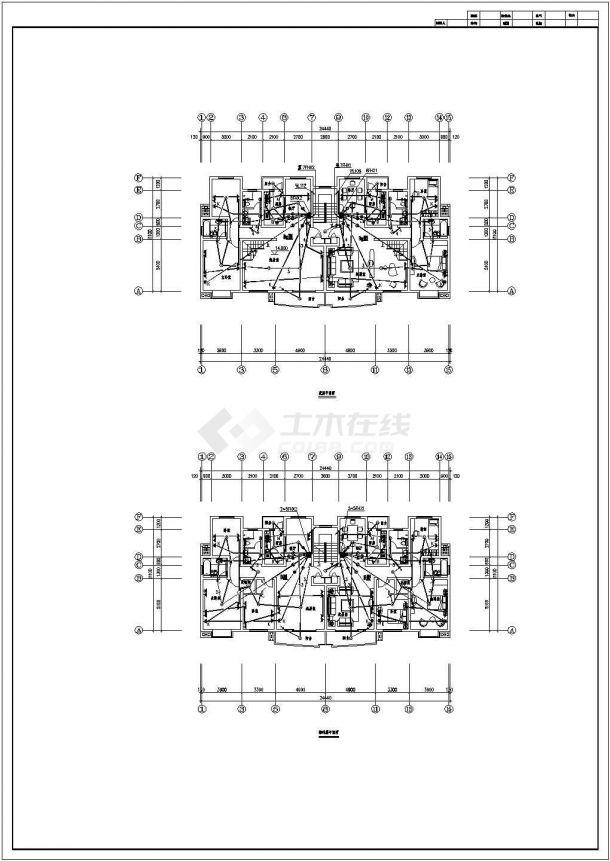 某地区小区住宅楼强弱电CAD设计图-图一