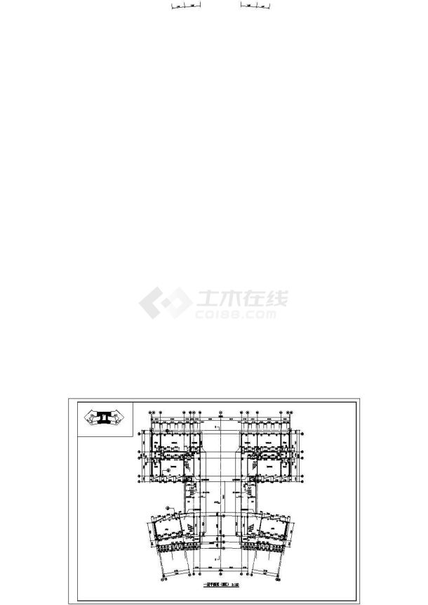 某框架结构教学楼平面设计cad方案图纸-图二