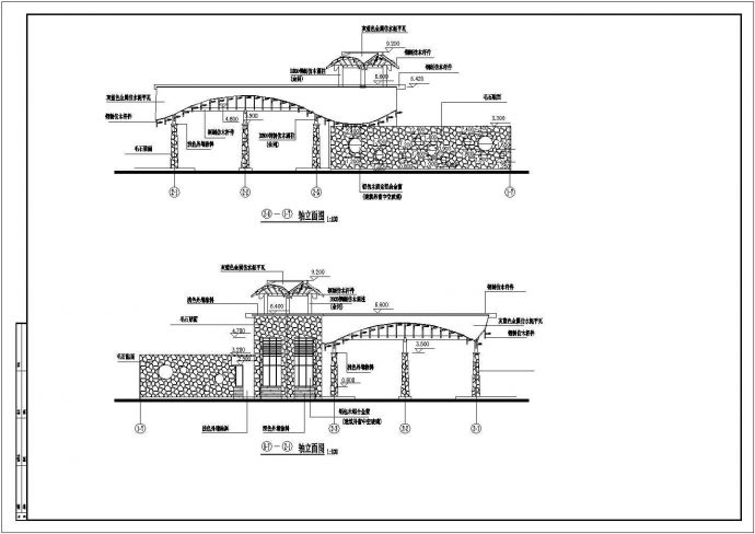 某地钢结构别墅大门建筑设计施工图_图1