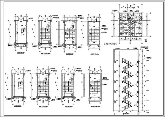 五层框架结构中学实训楼建筑设计cad施工图_图1