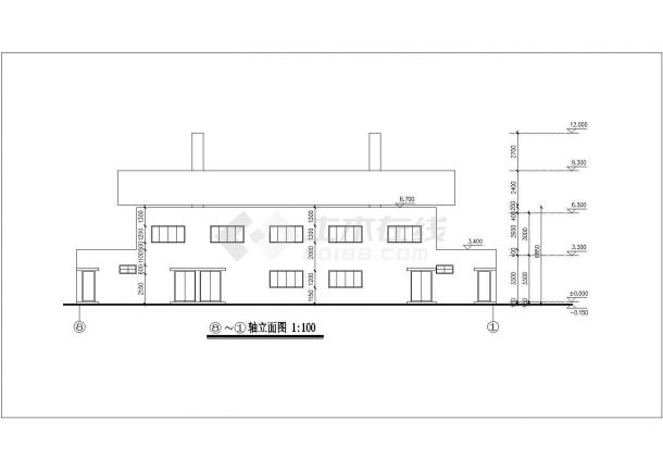 浙江省某乡村两层建筑CAD设计施工图-图二