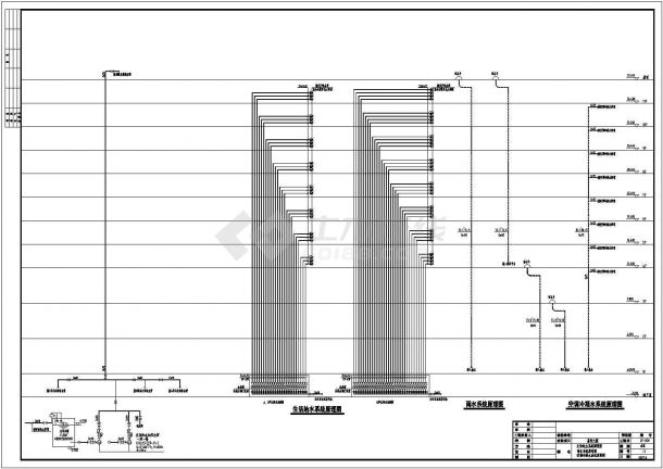 某十一层二类高层商住楼给排水施工图-图二