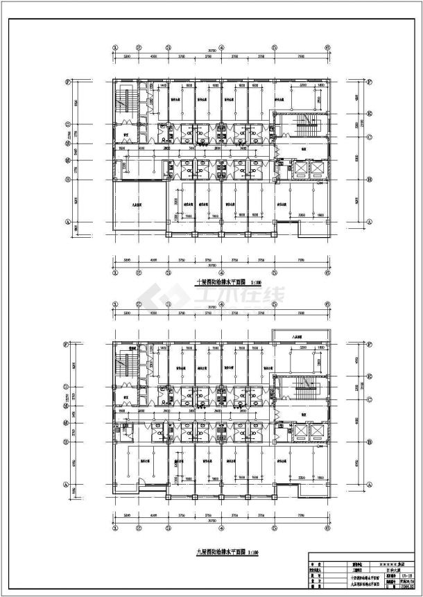 湖南某地区商住大厦水暖设计CAD方案图-图二