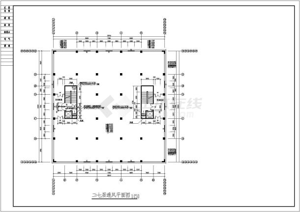 杭州某地区二类高层正压送风设计CAD图-图二