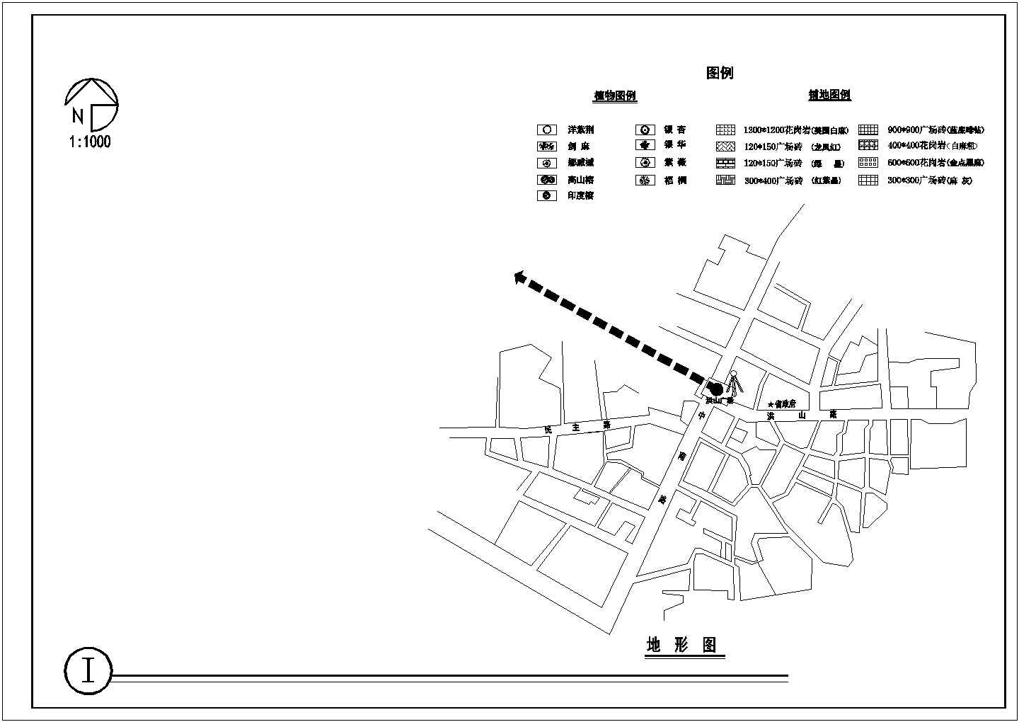 四川省某城市广场CAD规划设计图