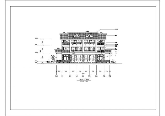 某地区三层住宅别墅建筑设计施工方案图_图1
