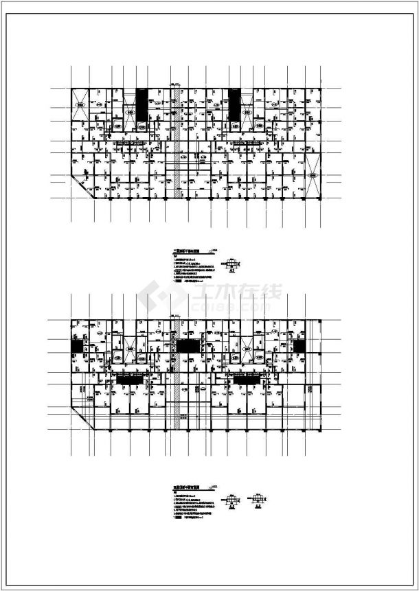 某18层框剪住宅楼结构cad施工设计图-图二