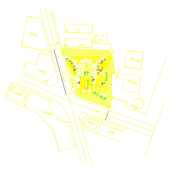 八宝广场设计CAD总平面图_图1