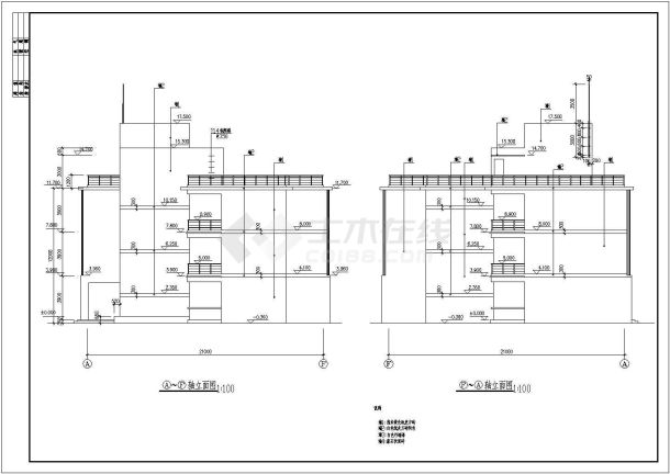 某高级中学科技楼艺术楼建筑设计图-图二