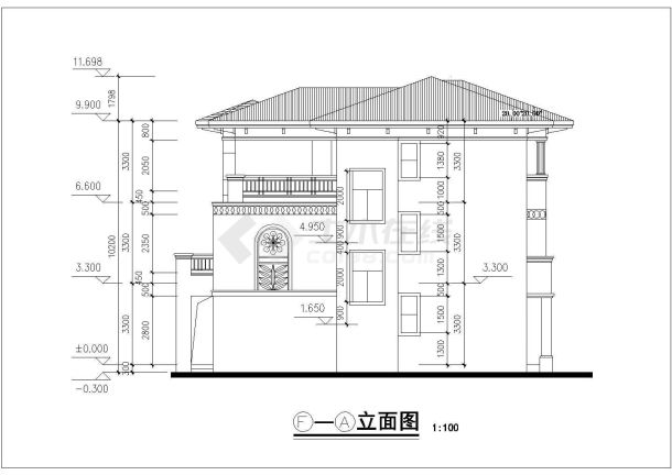 某地区三层居民住宅设计建筑施工图-图一