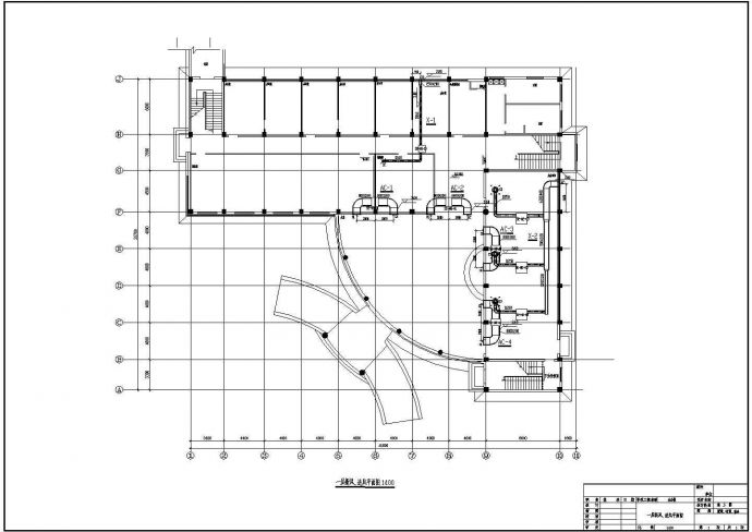 河南某地区办公楼暖通设计CAD方案图_图1