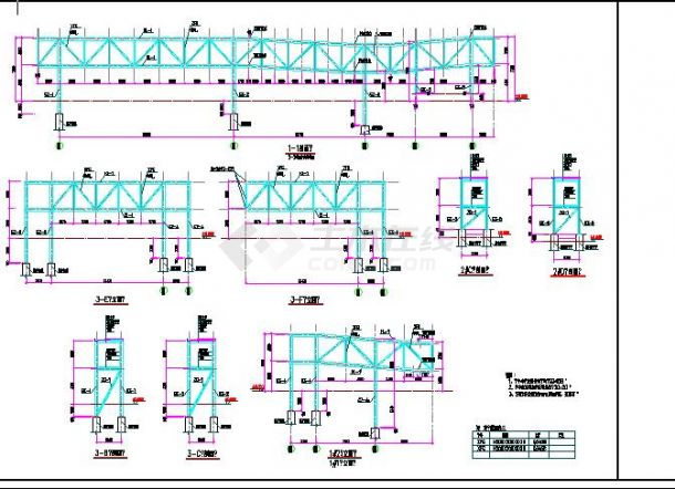大跨度钢连廊CAD示意图-图二
