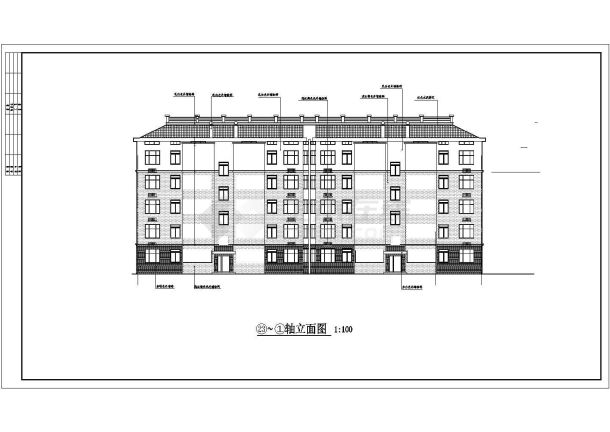 江苏省某乡村多层新农村CAD住宅建筑图-图一