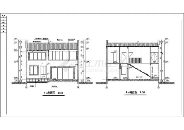 [传统建筑]北方四合院建筑设计图纸（含效果图）-图二