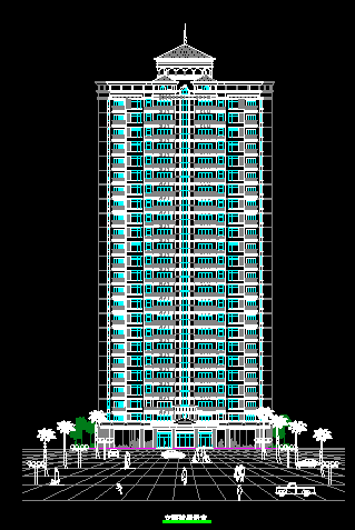 高层塔式住宅平立剖面设计(附效果图)