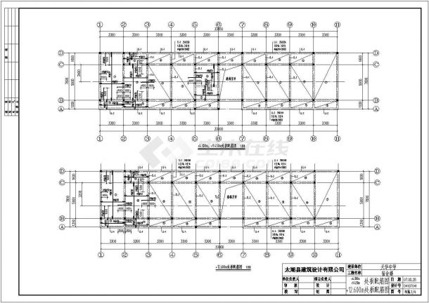 太湖县三层砖混结构办公楼设计施工图-图二