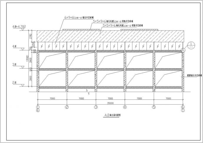 某地游泳池钢结构天棚结构设计施工图_图1