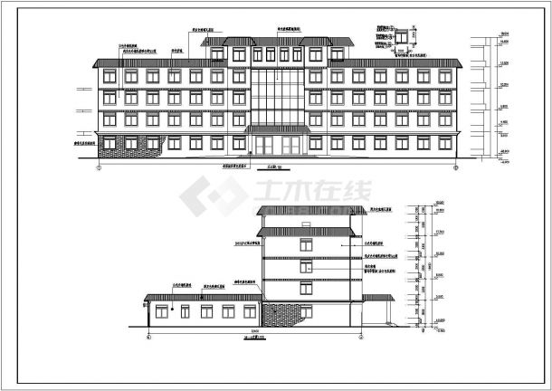 某五层医院门诊楼建筑施工CAD图纸-图一