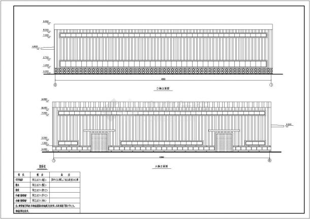 陕西省某城区钢结构厂房CAD修改图-图一