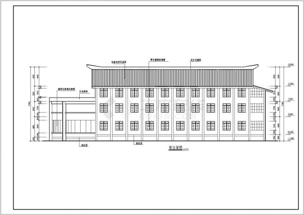 百县宣传文化中心平面建筑设计施工图-图二