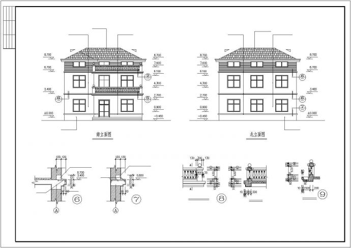 某美式别墅建筑CAD施工设计图纸_图1