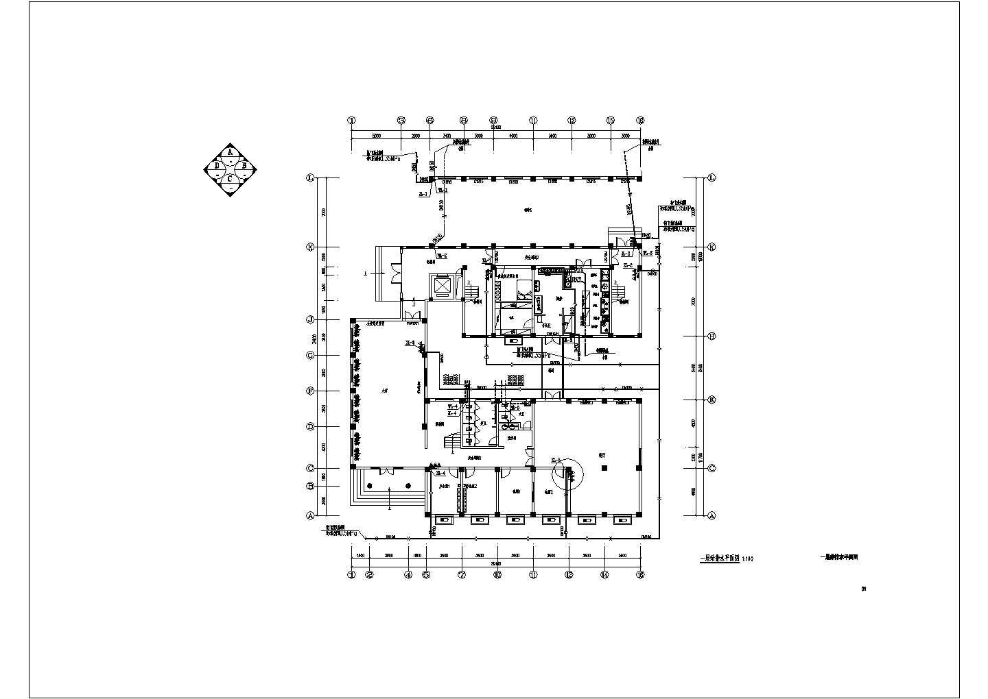 七层办公楼给排水施工图设计（最新设计）