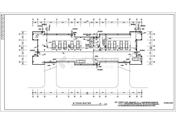 七层环保大楼给排水及消防水喷雾灭火系统施工图（含机房设计）-图一