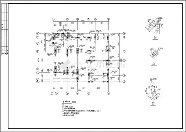 某地区别墅建筑结构设计CAD施工图-图一