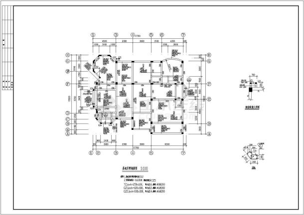 某地区别墅建筑结构设计CAD施工图-图二
