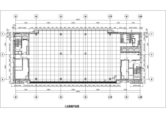 某市大型广场H2幕墙平面详细建筑图_图1