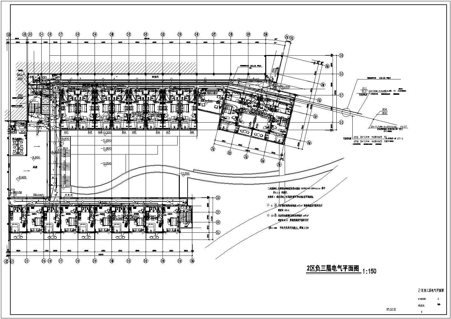 某宾馆详细电气设计施工CAD图纸
