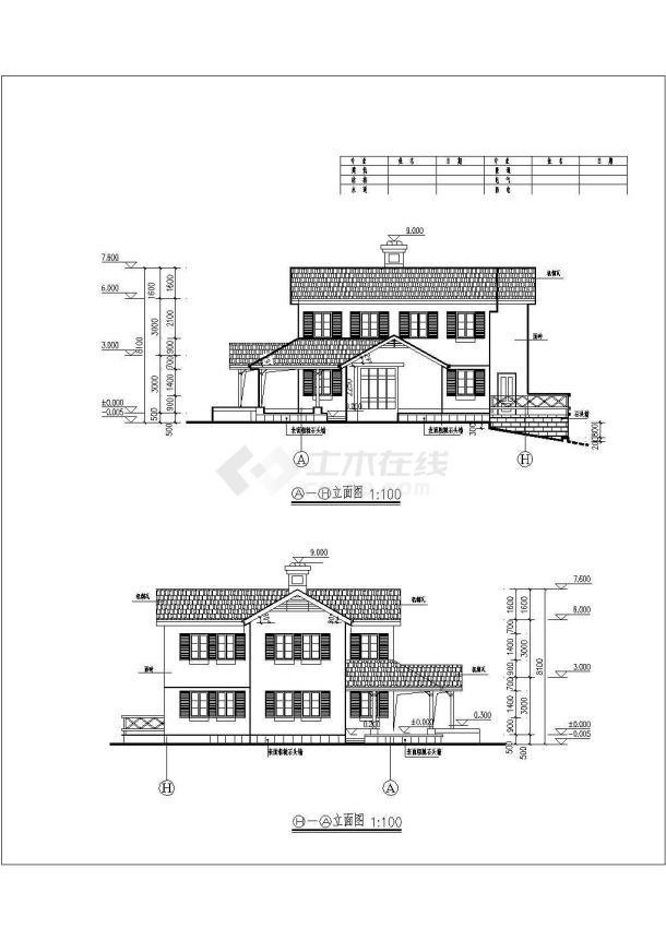 中式大方二层自建房屋详细建筑设计图纸-图一