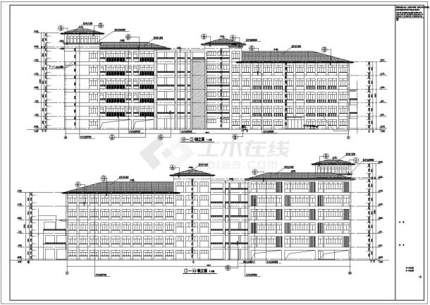 某地区6层现代风格中学教学楼建筑施工图-图一