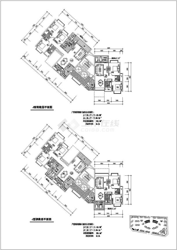 江苏省某异型住宅房型平面方案图纸-图一