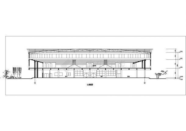安徽省某郊区两层体育馆方案设计图纸-图一