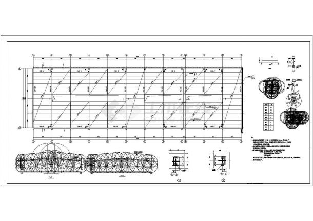 某地24米单跨梯形钢屋架结构方案图-图一