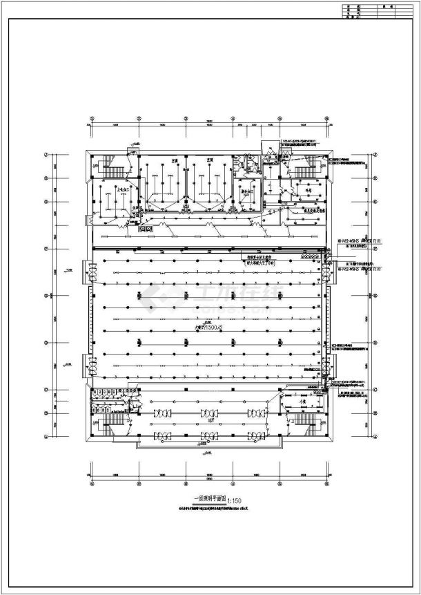 某餐饮中心电气设计施工CAD图纸-图一