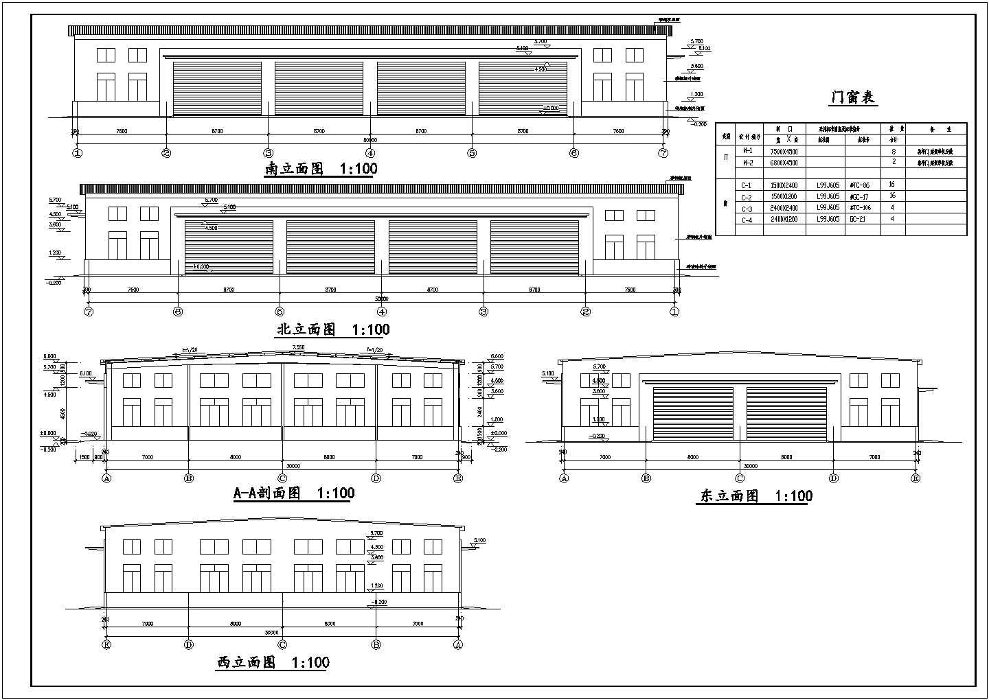 1548平方米轻钢单层车库建筑图