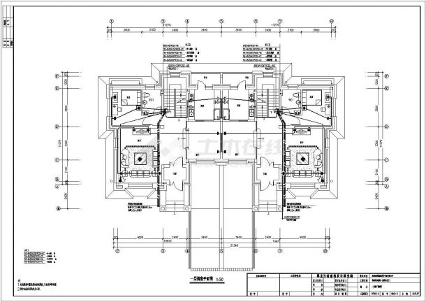某地区两层双拼别墅电气设计施工图-图二
