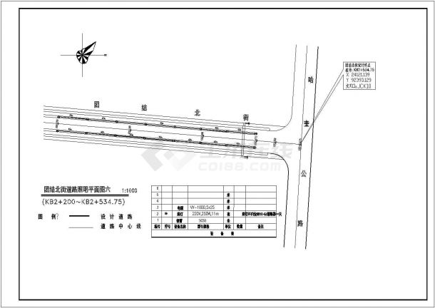 某地区团结北街道路照明平面CAD图-图二