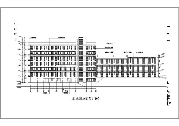 江苏省某乡镇中学建筑CAD施工图纸-图二
