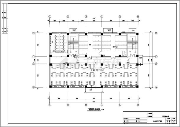 中学六层图书实验楼一整套电气cad设计图纸-图二