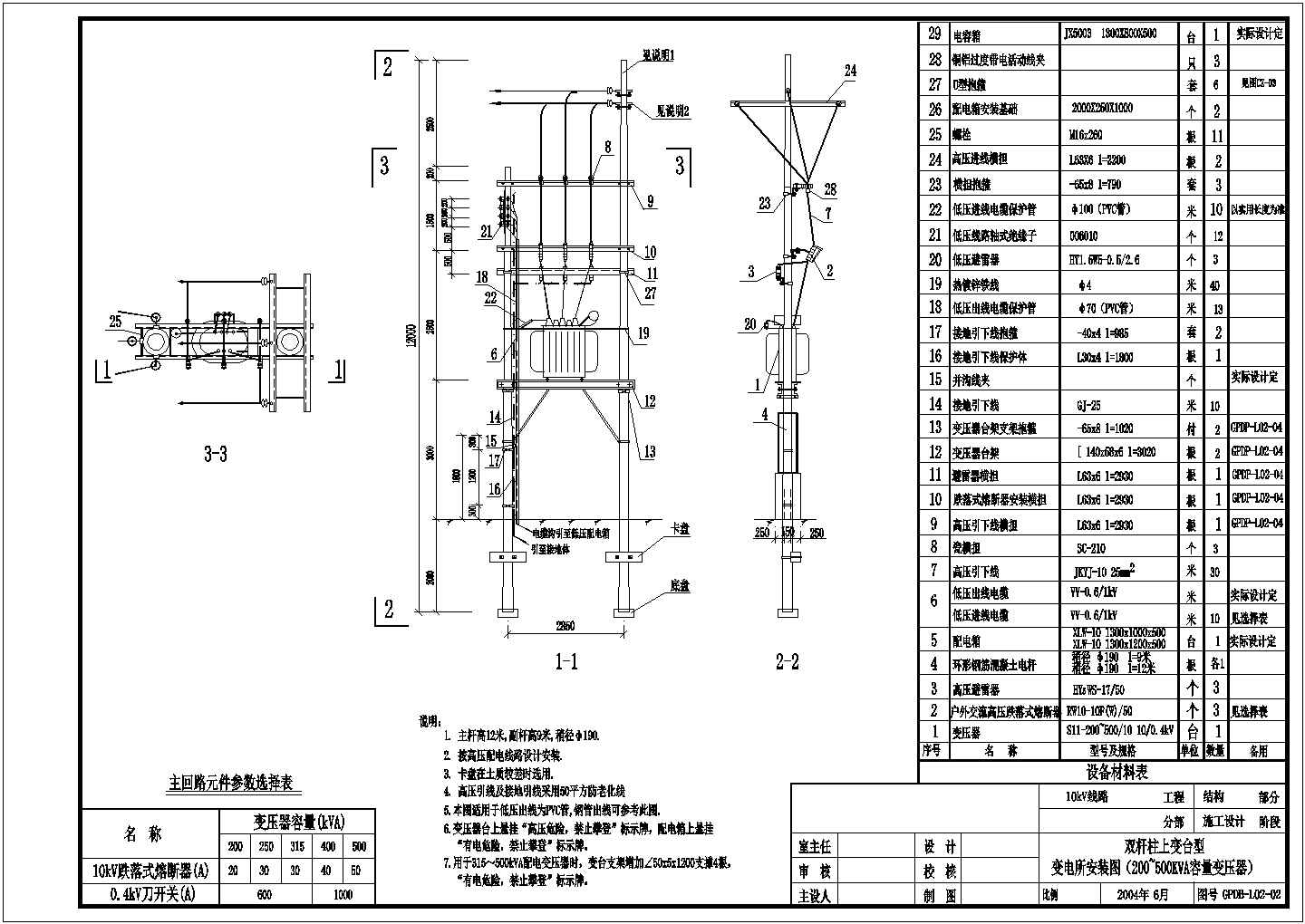 某地区10kV典型供电系统CAD设计图纸