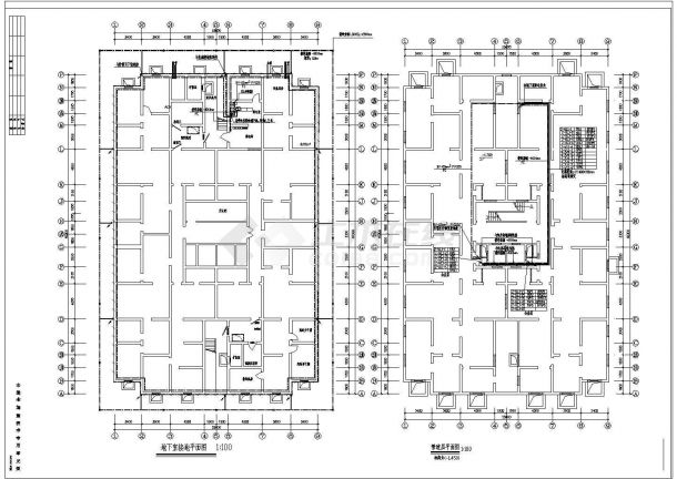 某地区18层住宅楼带人防电气设计CAD图纸-图一